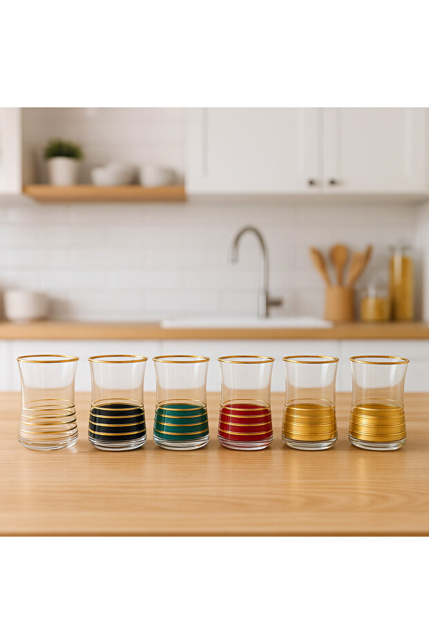 Decorated Water Glasses Set of 6