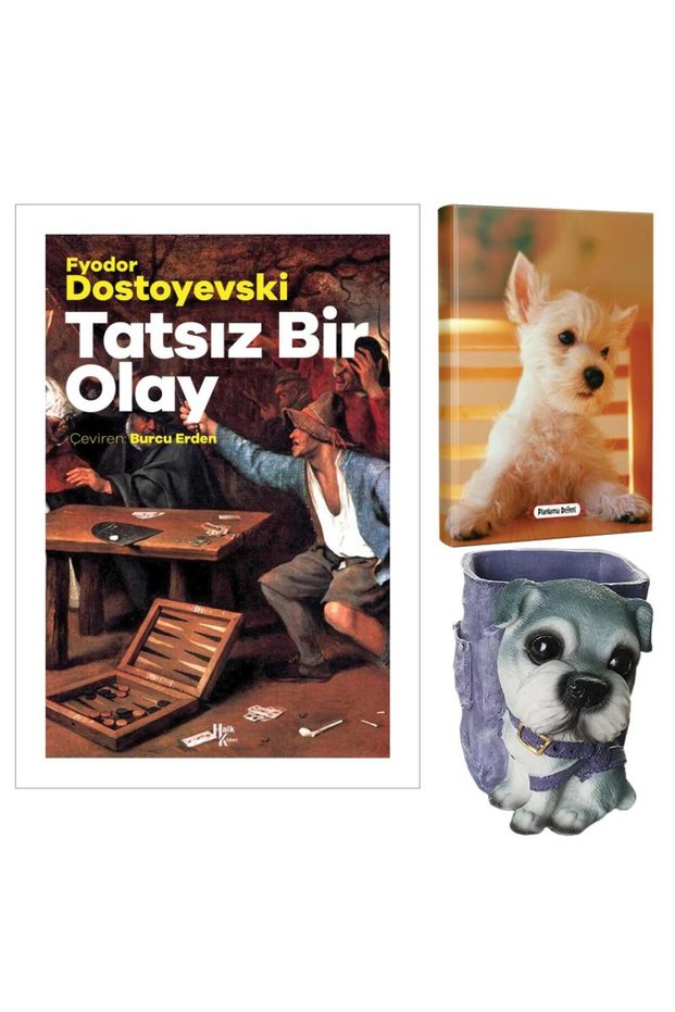 Tatsız Bir Olay - Fyodor Dostoyevski and Decorative Dog Pen Holder - Pamuk Şeker Planning Notebooks