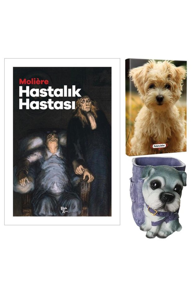 Hastalık Hastası - Moliere and Decorative Dog Pen Holder - Cheerful Face Planning Notebook