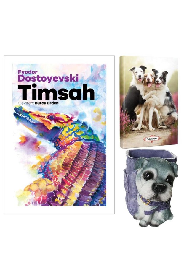 Crocodile - Fyodor Dostoyevski and Decorative Dog Pen Holder - Cheerful Friends Planning Notebook