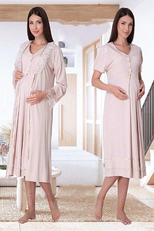 Maternity Maternity Nightgown Set with Dressing Gowns