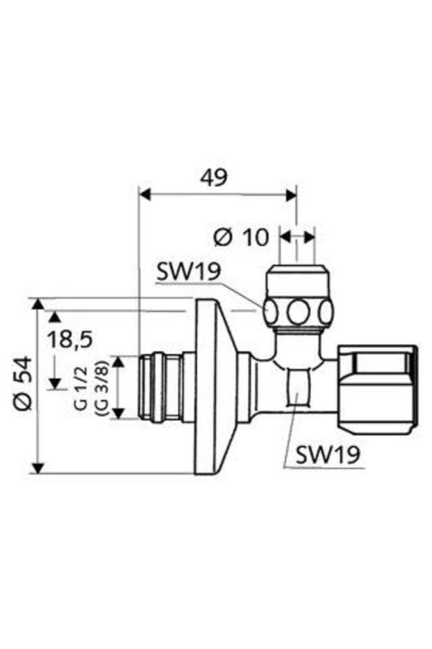 COMFORT 12x38 angle control valve with ASAG with 250 m CHROME filter - 2