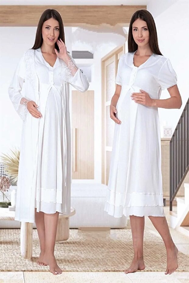 Maternity Maternity Nightgown Set with Dressing Gowns