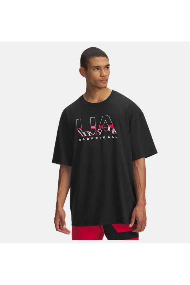 Men's Ua Heavyweight Hoops Branded Short Sleeve T-Shirt 6003687-001
