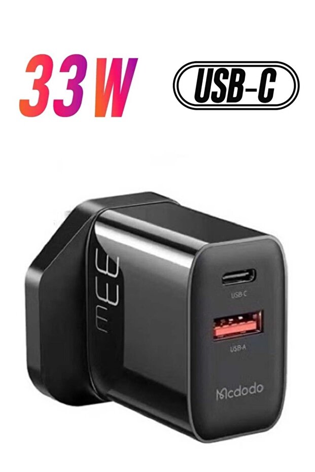 CH‑091 33W PD Fast Charger — Dual Ports (USB‑C + USB‑A)