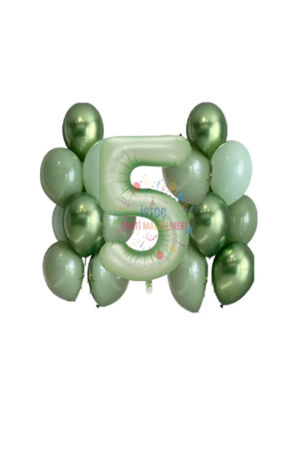 Water Green Number and Balloon Set Age 5
