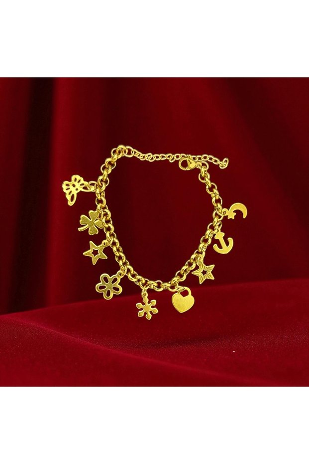 316 L Steel Charm Bracelet Does Not Cause Allergies Gold Women's Design Elegant Stylish Special