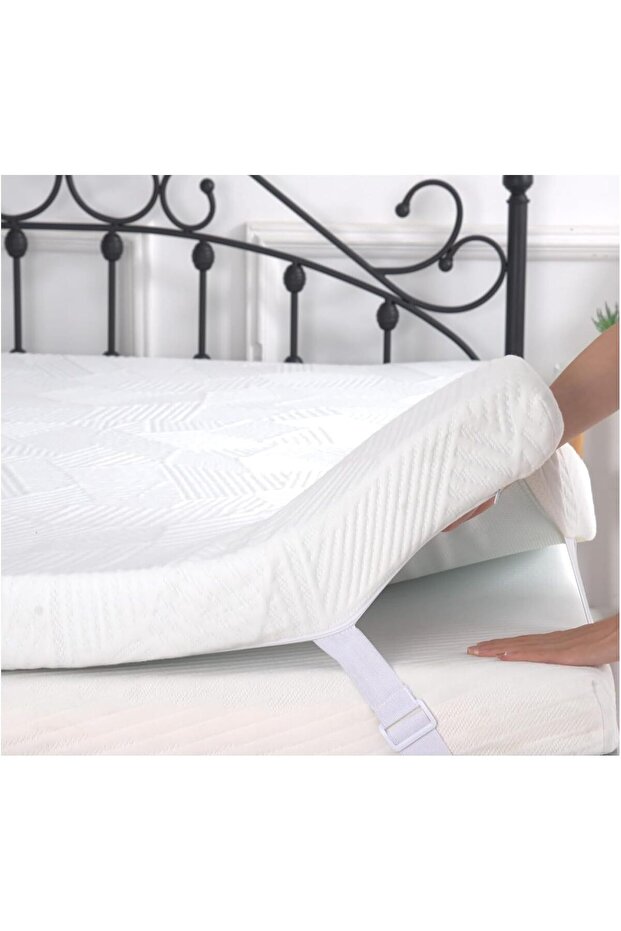 Home Mart 4-Inch Single Gel Infused Memory Foam Mattress Topper, Cooling Bed Topper with Removable C