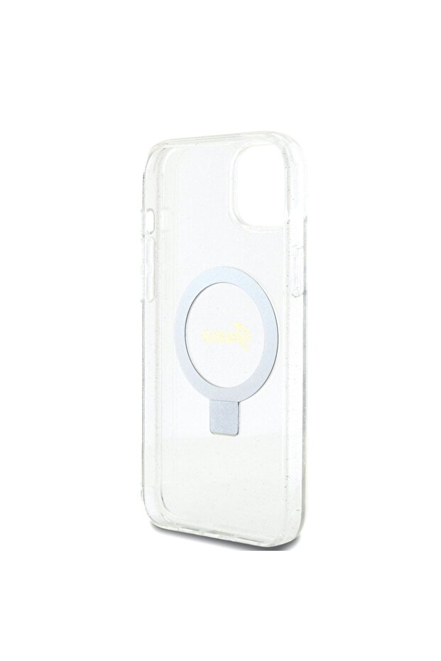 Case for IPhone 15 Plus, Ring Stand Script Glitter - Transparent - 6