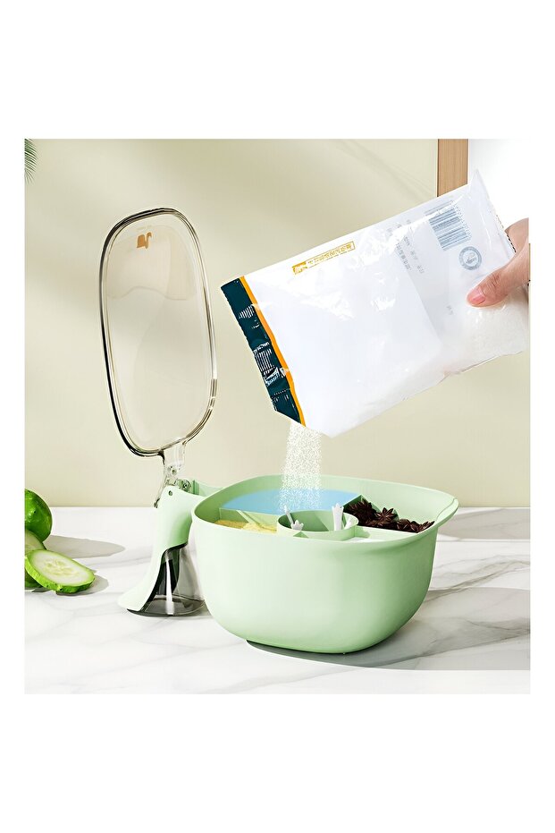 Spice Storage Box, Flippy, Household, with Stable Handle, with Lid, 4 Main Compartments, 21 x 14 x 1 - 2