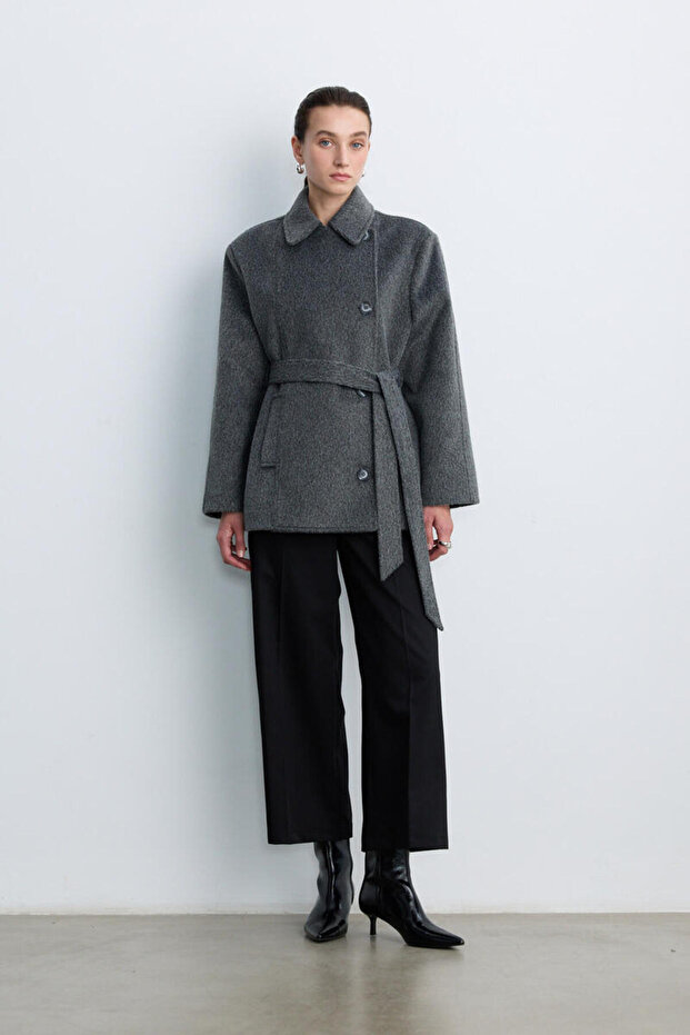 SİYAH KISA STRAIGHT FIT PANTOLON - 3