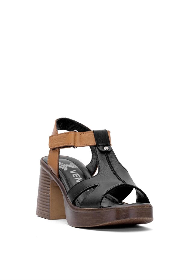 Women's Summer Heeled 100% Leather Sandals 2409804Y
