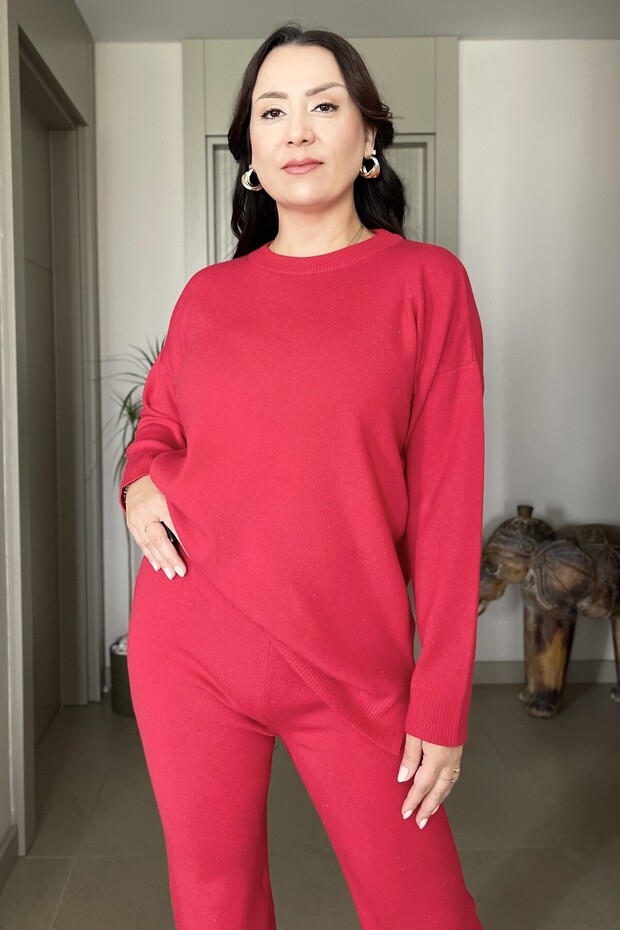 Glitter Extra Soft Lycra Pants Sweater Knitwear Set