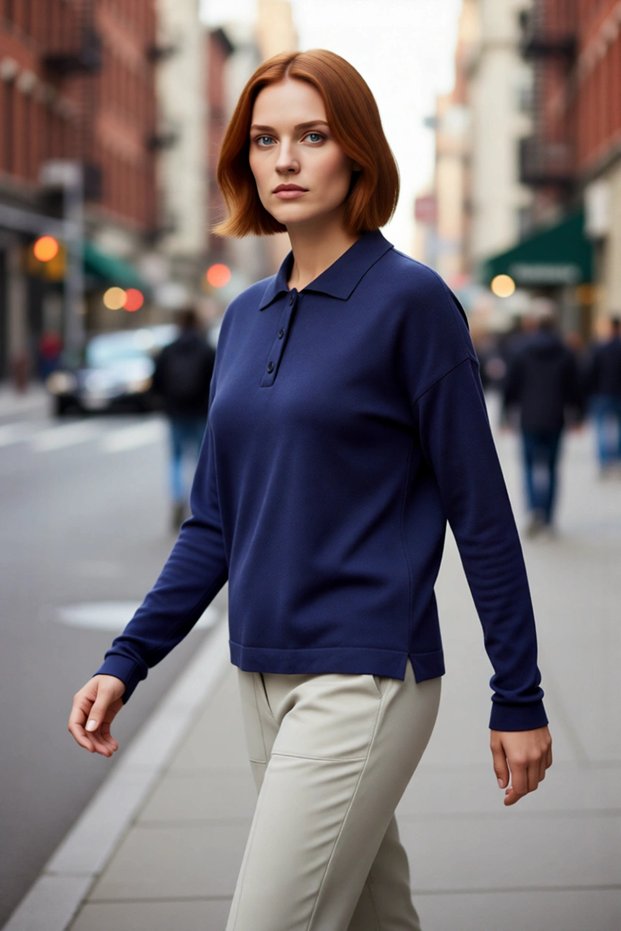Women's Oversized Low-Sleeve Plain Pattern Polo Neck Knitwear Sweater Comfortable Piece of Winter Outfits Good Quality