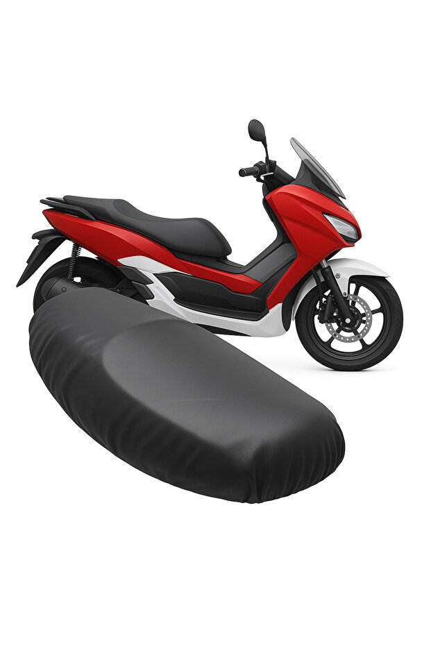 Black Vespa Piaggio Compatible Leather Seat Cover Canvas-