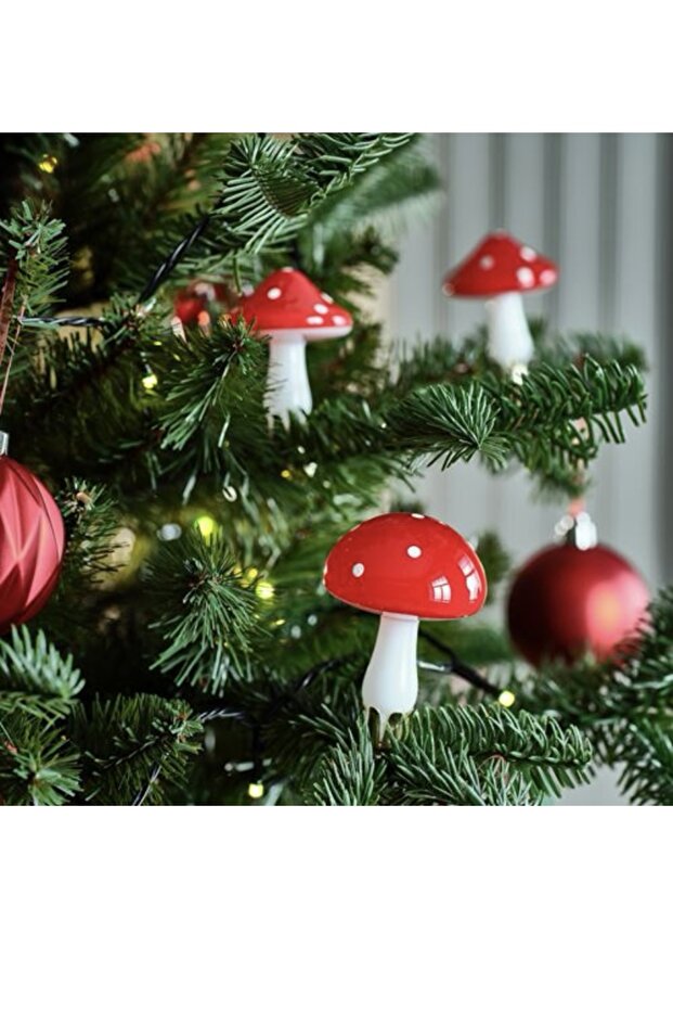 Vınterfınt ağaç süsü mantar kırmızı - 2