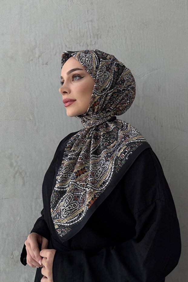 Black Loresa Modal Silk Scarf