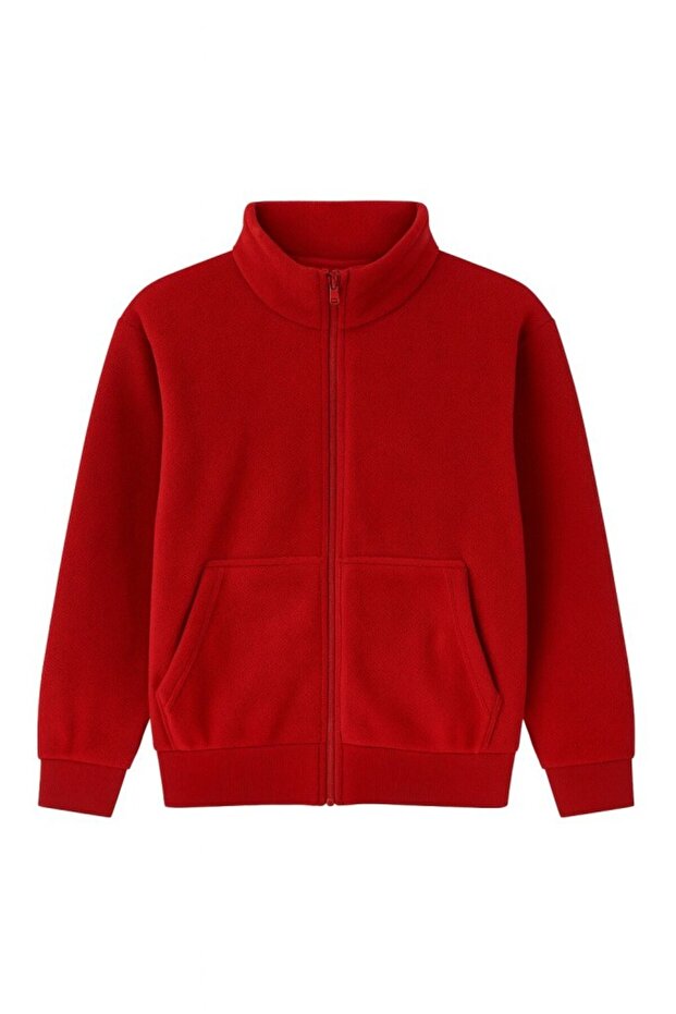 Men's Red Fleece Full Zip Zippered Red Men's Fleece Red Fleece