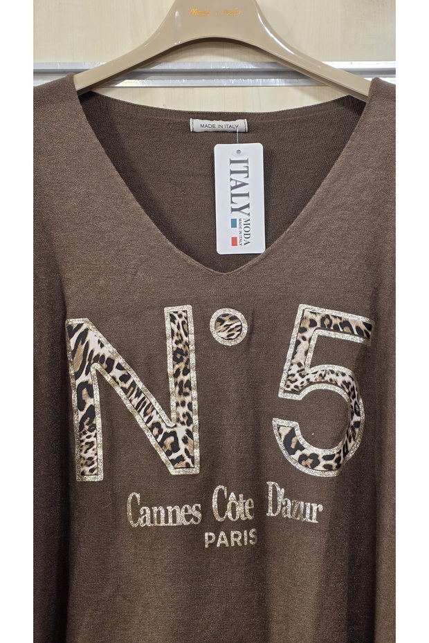 Triko Bluz Simli Baskılı - 4