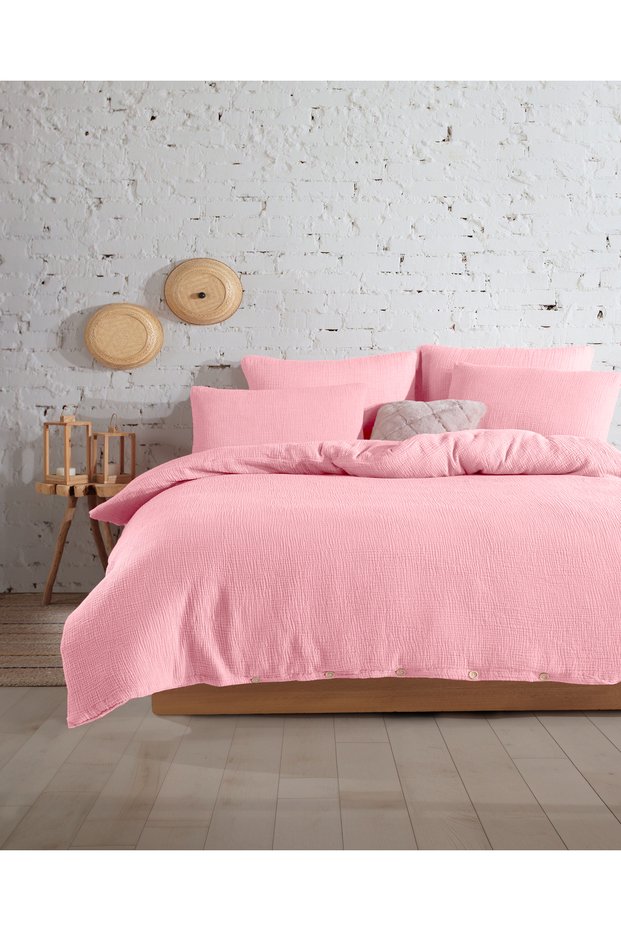 Premium 100% Cotton King Size Muslin Duvet Cover Set 220X240 cm