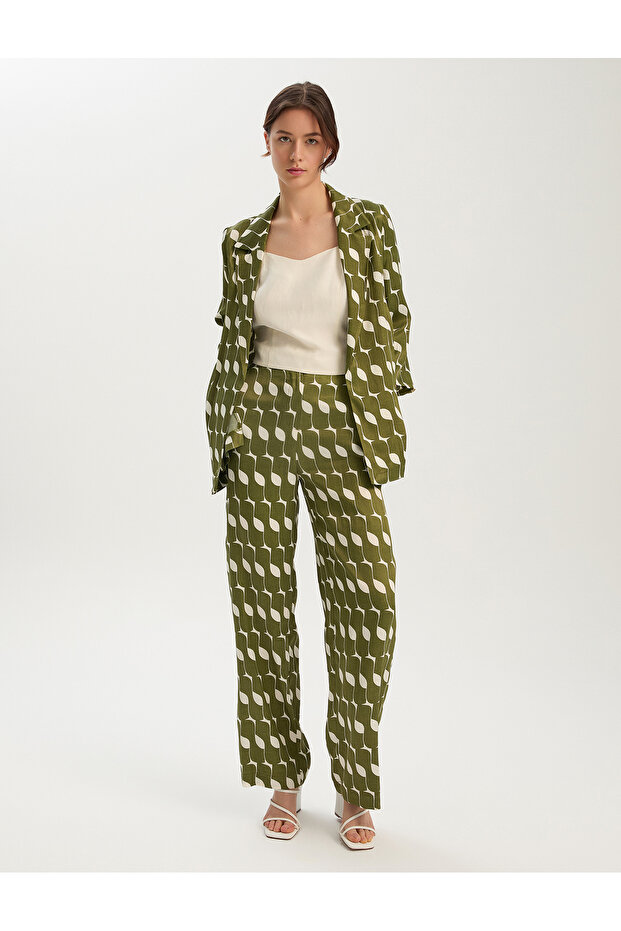 Pattern Printed Viscose Satin Jacket - 1