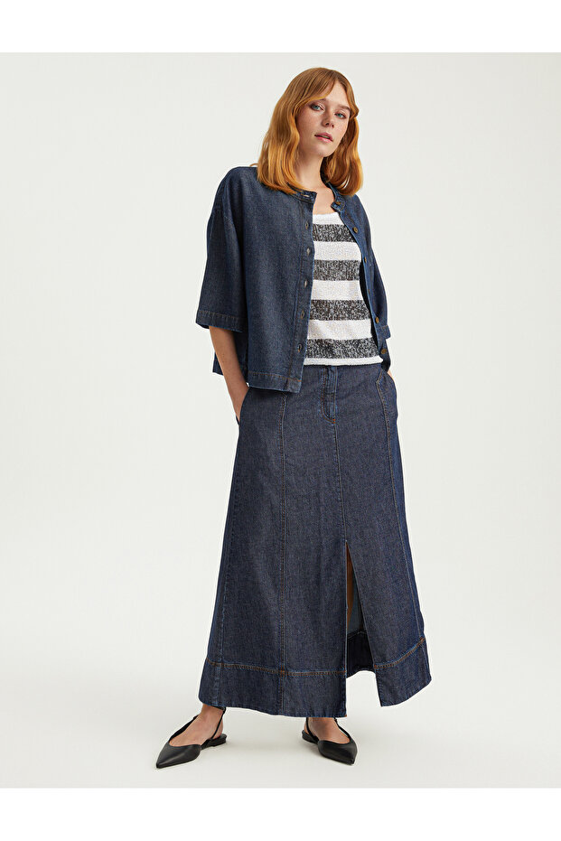 Baskılı Kalın Askı Payet Bluz - 5