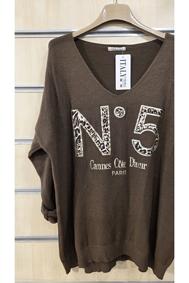 Triko Bluz Simli Baskılı - 3