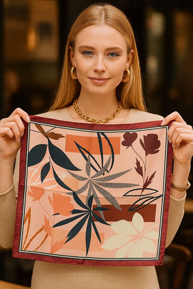 Flr29 Patterned Women's Scarf 50X50 cm
