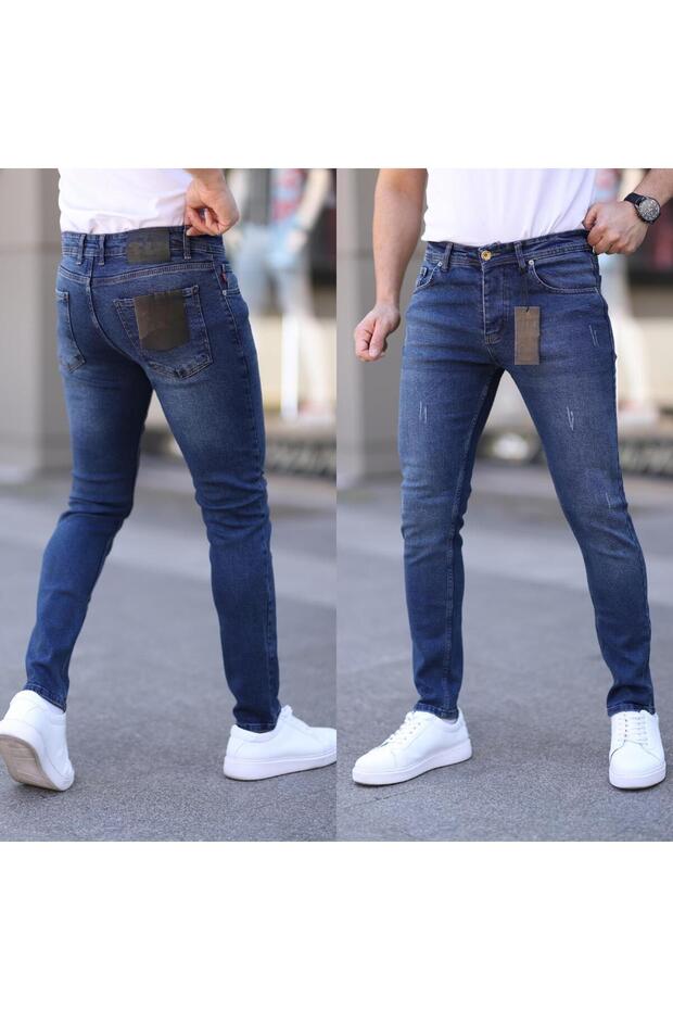 بنطلون جينز ليكرا ضيق للرجال - 1