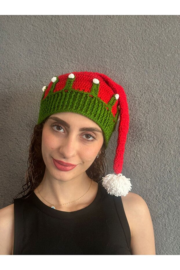 Hand Knitted Christmas Beanie Hat