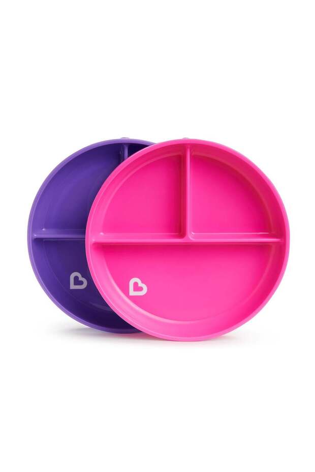 2pk Suction Plates-Pink/Purple