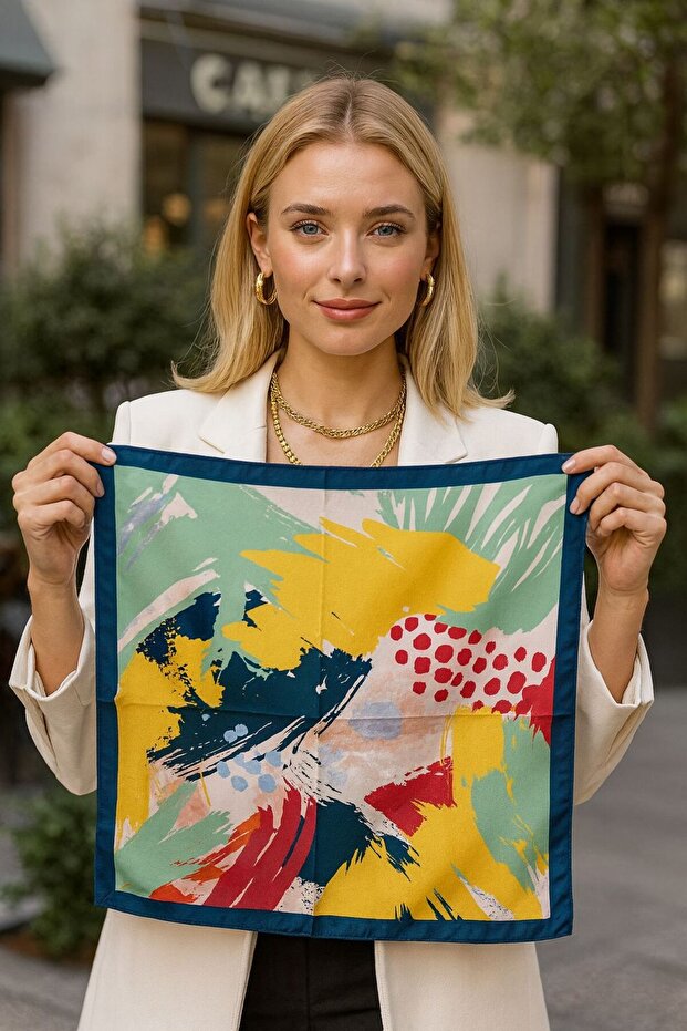 Flr50 Patterned Women's Scarf 50X50 cm
