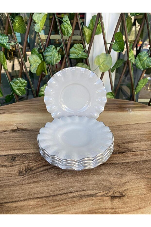 İsabella 6`lı Gümüş Çay Tabağı. - 1