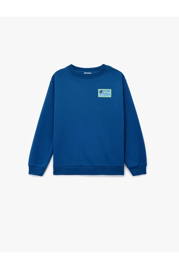 Cotton Long Sleeve Crew Neck Printed Hooded Sweatshirt