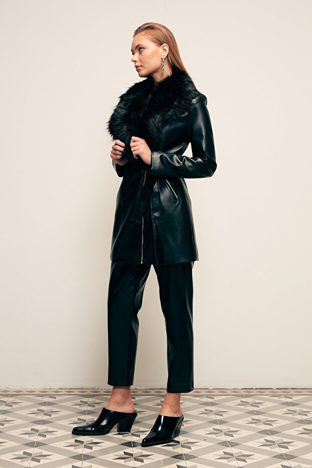 Detaylı Deri Ceket - 6