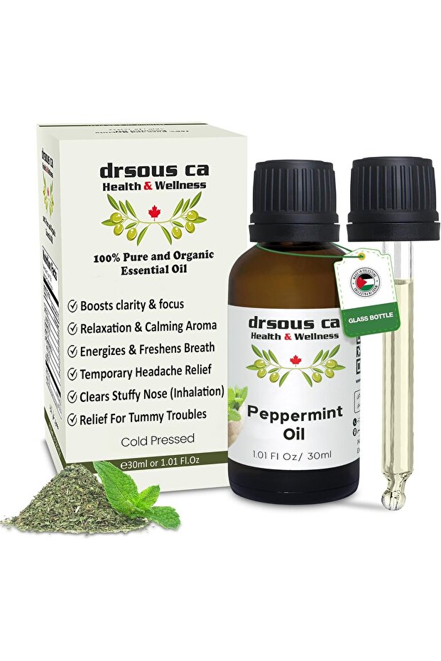 Organic Peppermint Oil 30ml - 100% Pure Cold-Pressed Peppermint Essential Oil