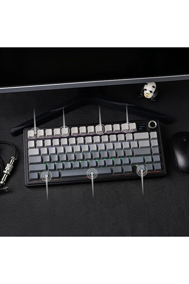 لوحة مفاتيح الألعاب الميكانيكية اللاسلكية F75 MAX مع شاشة TFT ومقبض (بلوتوث ثلاثي الوضع/USB-C/ - 2