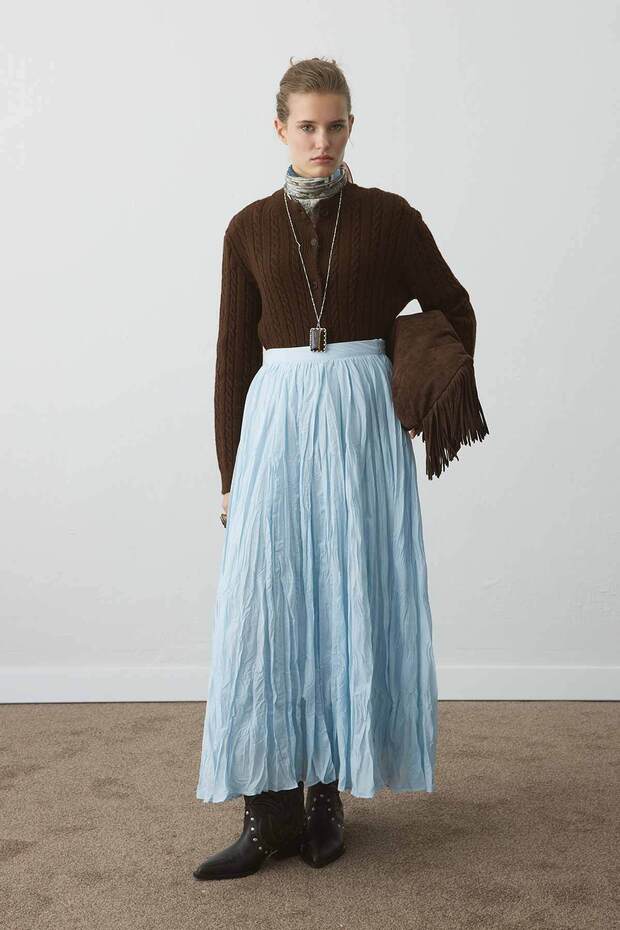 Boho Crash Soft Mavi Etek - 2