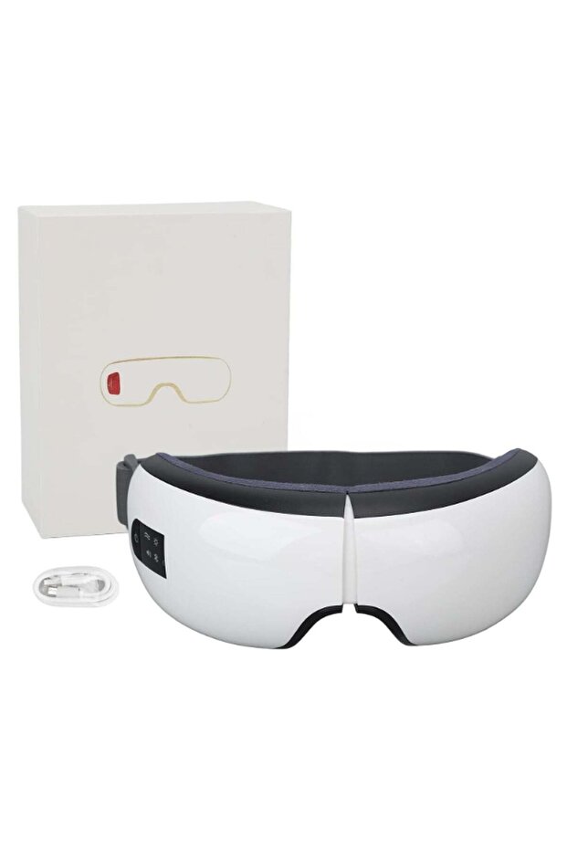 Eye Massager, USB Rechargeable Electric Heat Compression Eye Relief Tool with Music