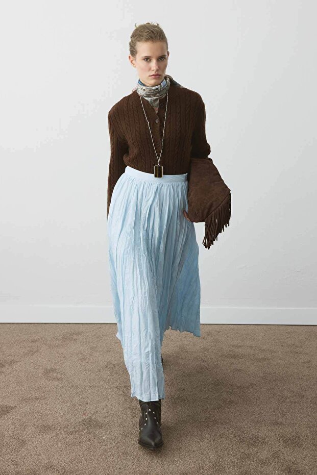 Boho Crash Soft Mavi Etek - 4