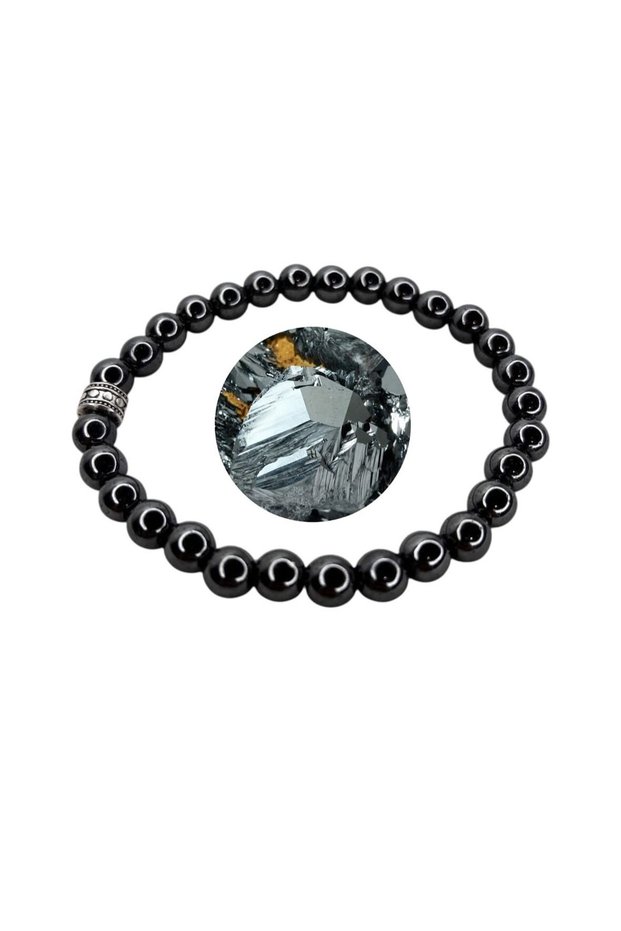 Hematite Natural Stone Bracelet, Certified Natural Stone, Adjustable Unisex Bracelet