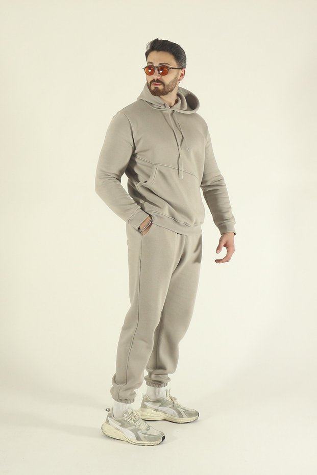 Men's Winter Side Pocket Tracksuit Set Sweatshirt Jogger - Regular Soft Hoodie