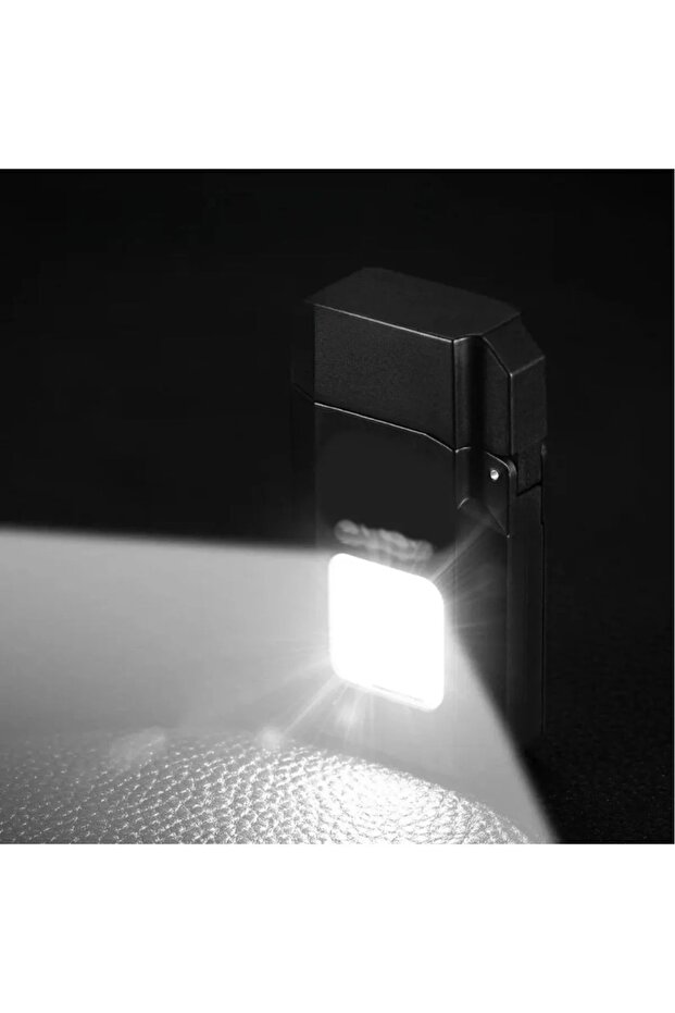Gazsız Rezistanslı Elektrikli Usb Şarjlı Çakmak Mini Cob El Fenerli 2 In 1 Mini Projektörlü - 2