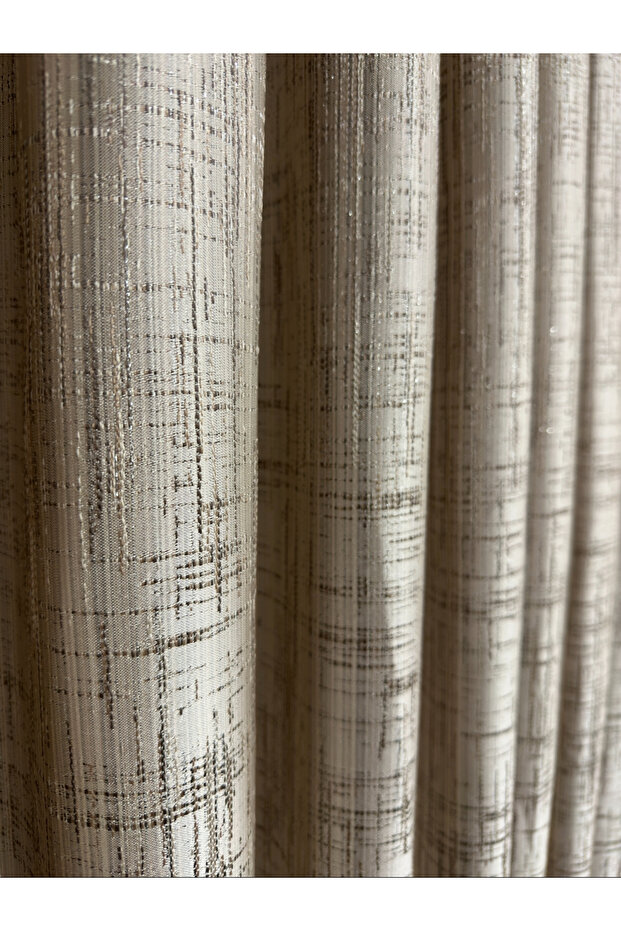Simli Aube Cream Background Curtain 1/2.5 Medium Pleat