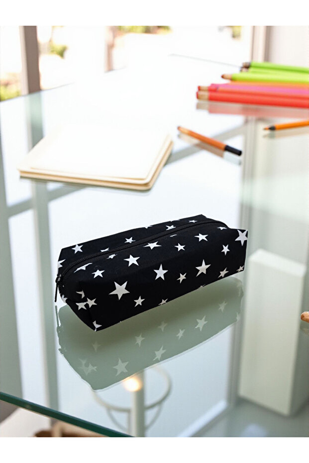 حقيبة مكياج على شكل قلم من Starry، منظم متعدد الأغراض، حقيبة أقلام رصاص سوداء من Pintrest