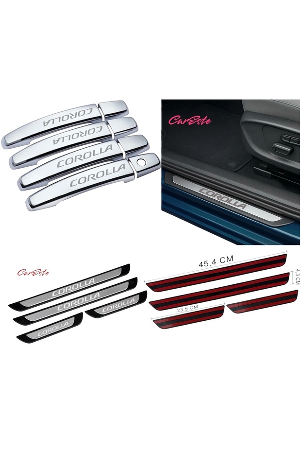COROLLA YAZILI KROM KAPI KOLU VE KAPI EŞİĞİ SET 2002-2012 - 1