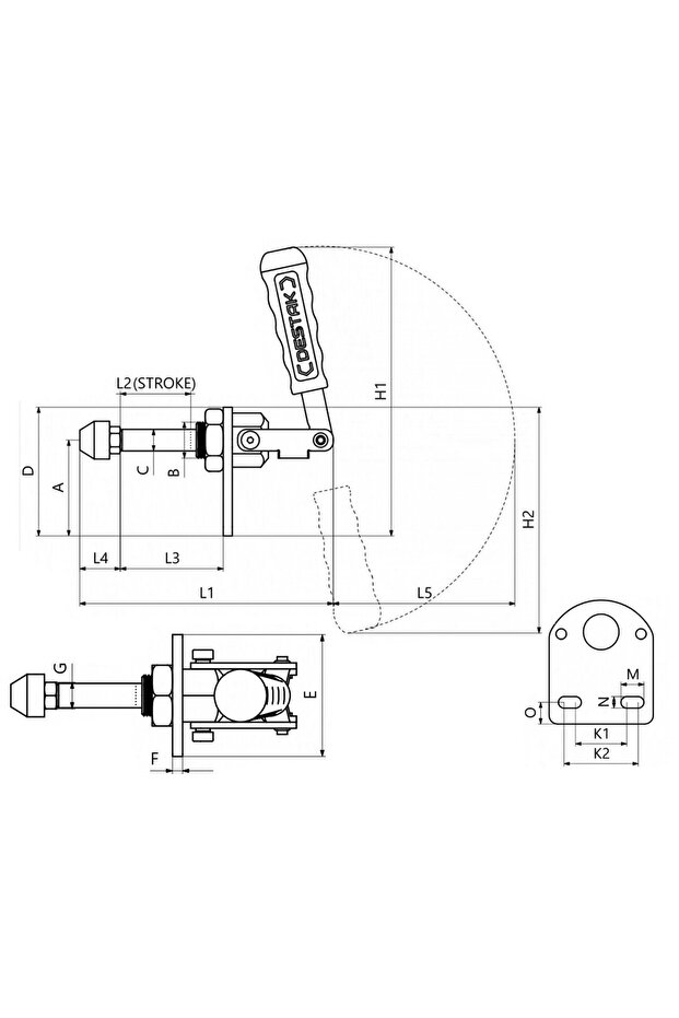 501-6 طقم دفع وسحب بقاعدة أفقية 23823 - 2