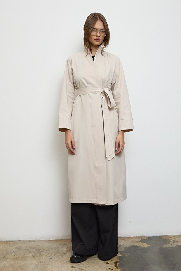 Moon Trençkot Bej - 4