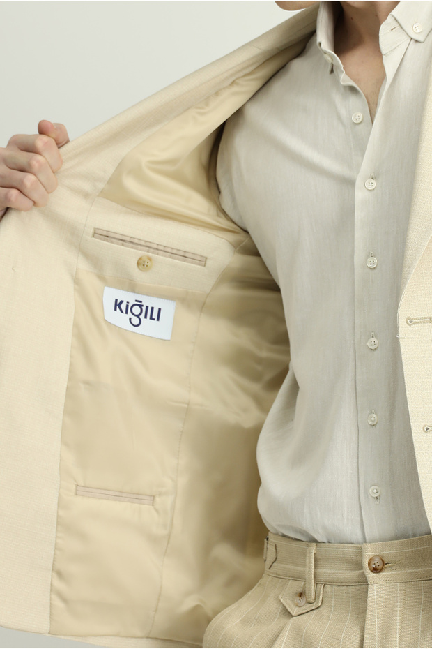 Slim Fit Düz Ceket - 6