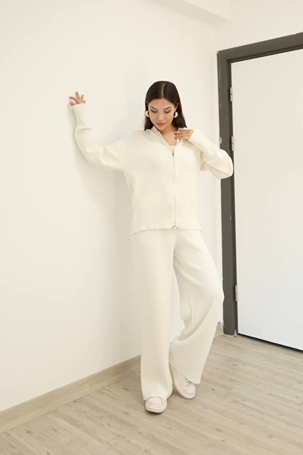 Çift fermuarlı Örme Takım - 1